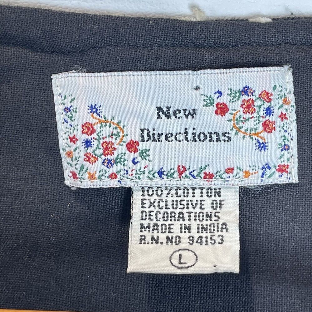 1980s VTG Women’s Jacket size L New Directions Black Textured Abstract Tassel - Picture 10 of 15